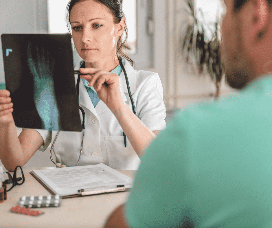 doctor looking at an xray